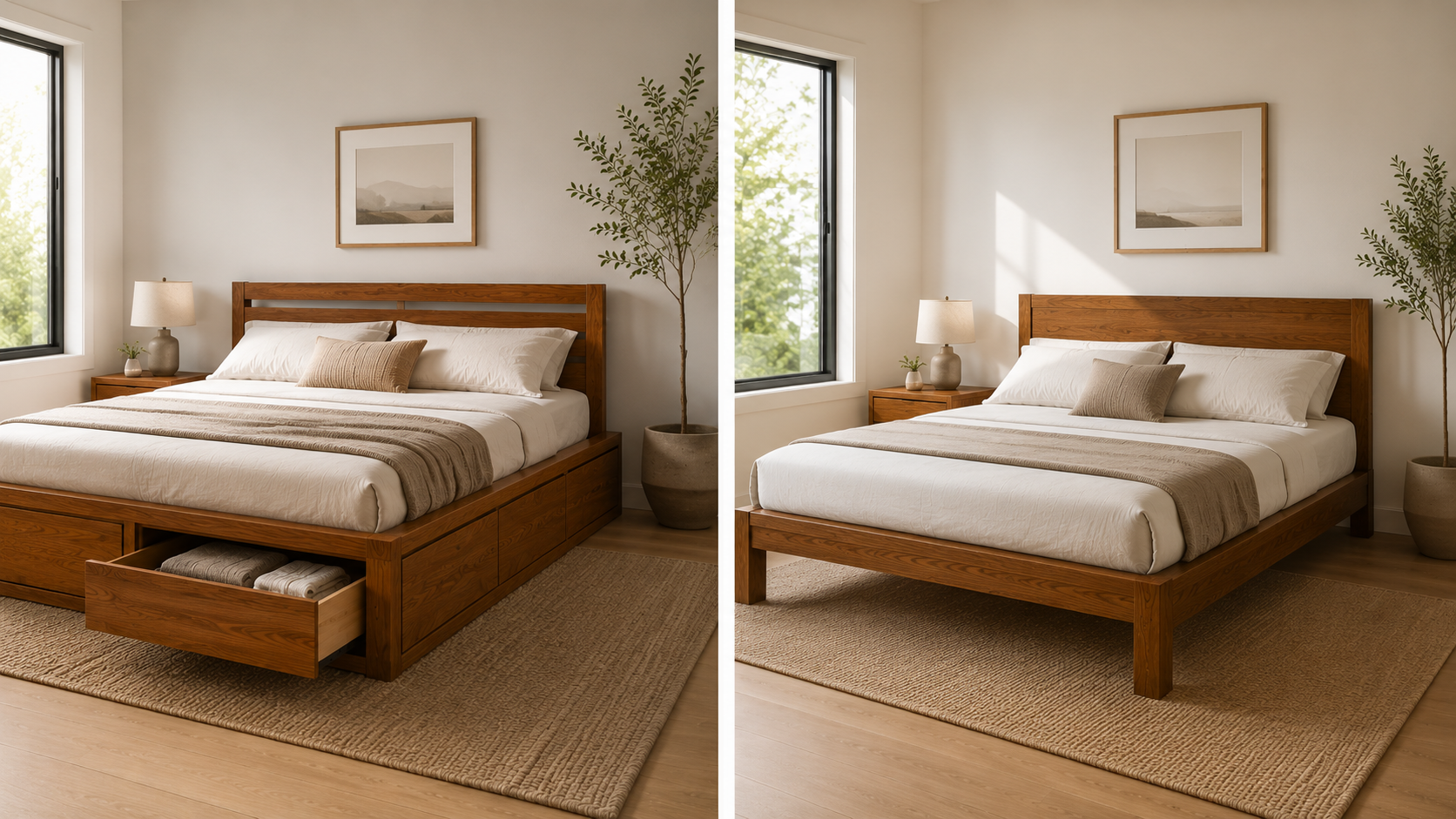 Solid wood Storage Bed vs Regular Bed