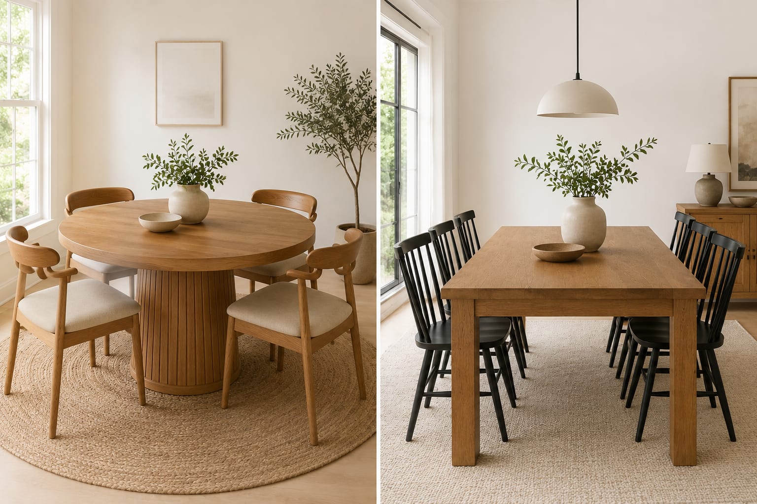 Round vs Rectangular Solid Wood Dining Tables