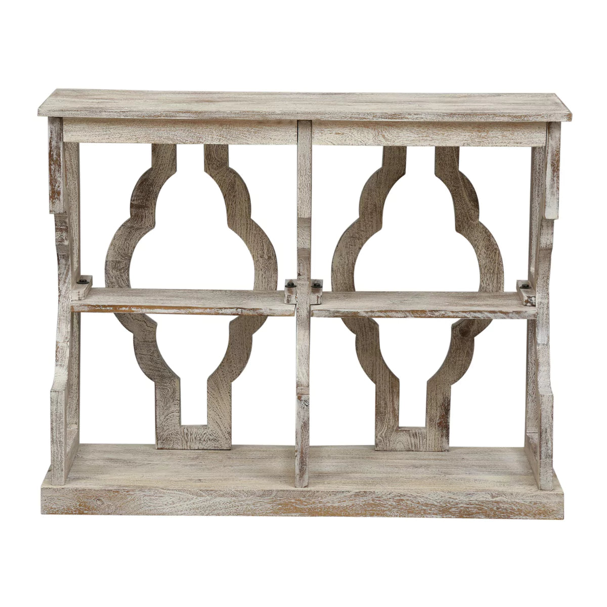 Astoria Rustic Vintage Open Console Table in Distressed Finish