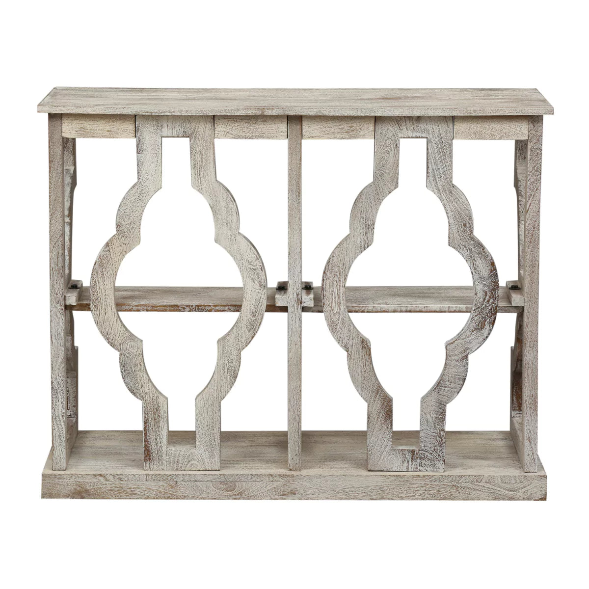 Astoria Rustic Vintage Open Console Table in Distressed Finish