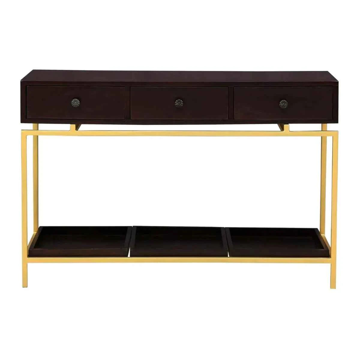 Beverly Grove Black and Gold Console Table