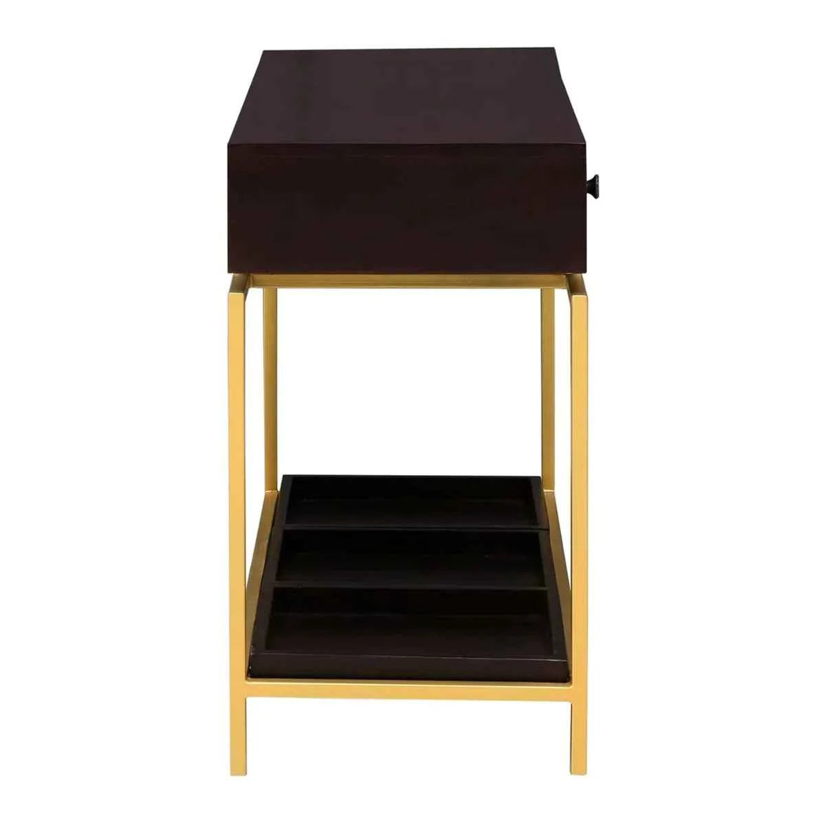 Beverly Grove Black and Gold Console Table