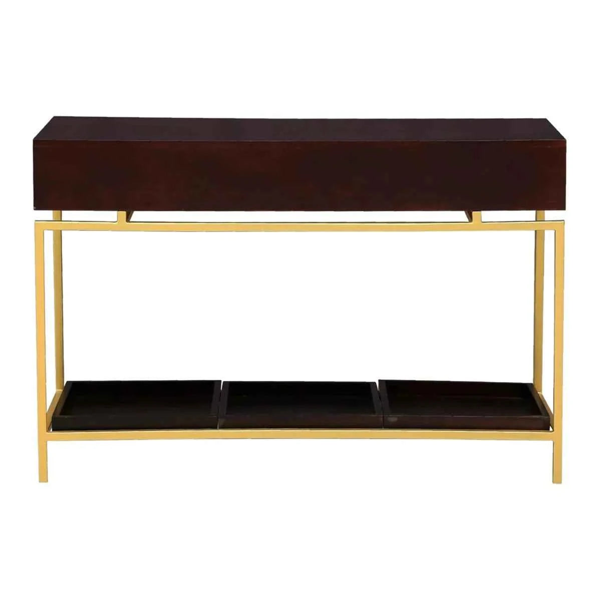 Beverly Grove Black and Gold Console Table
