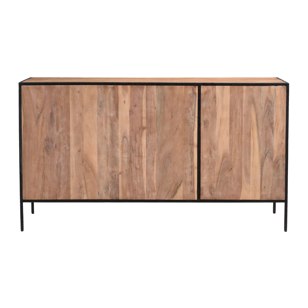 Briventa Rustic Wooden Sideboard with Black Metal Frame - Back View