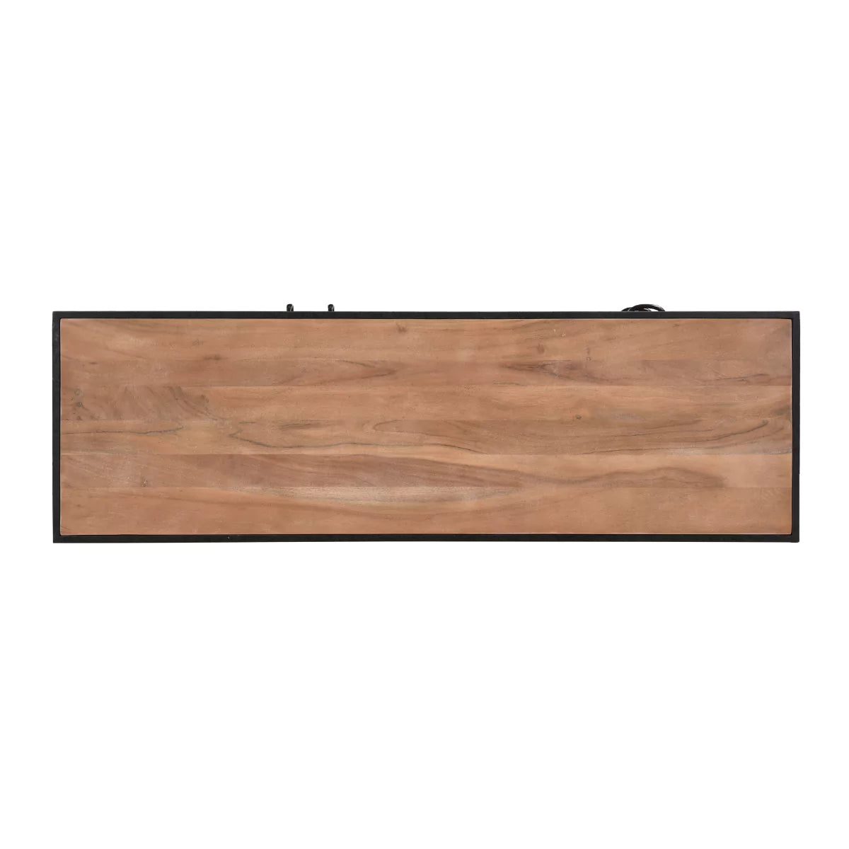 Briventa Rustic Wooden Sideboard with Black Metal Frame - Top View