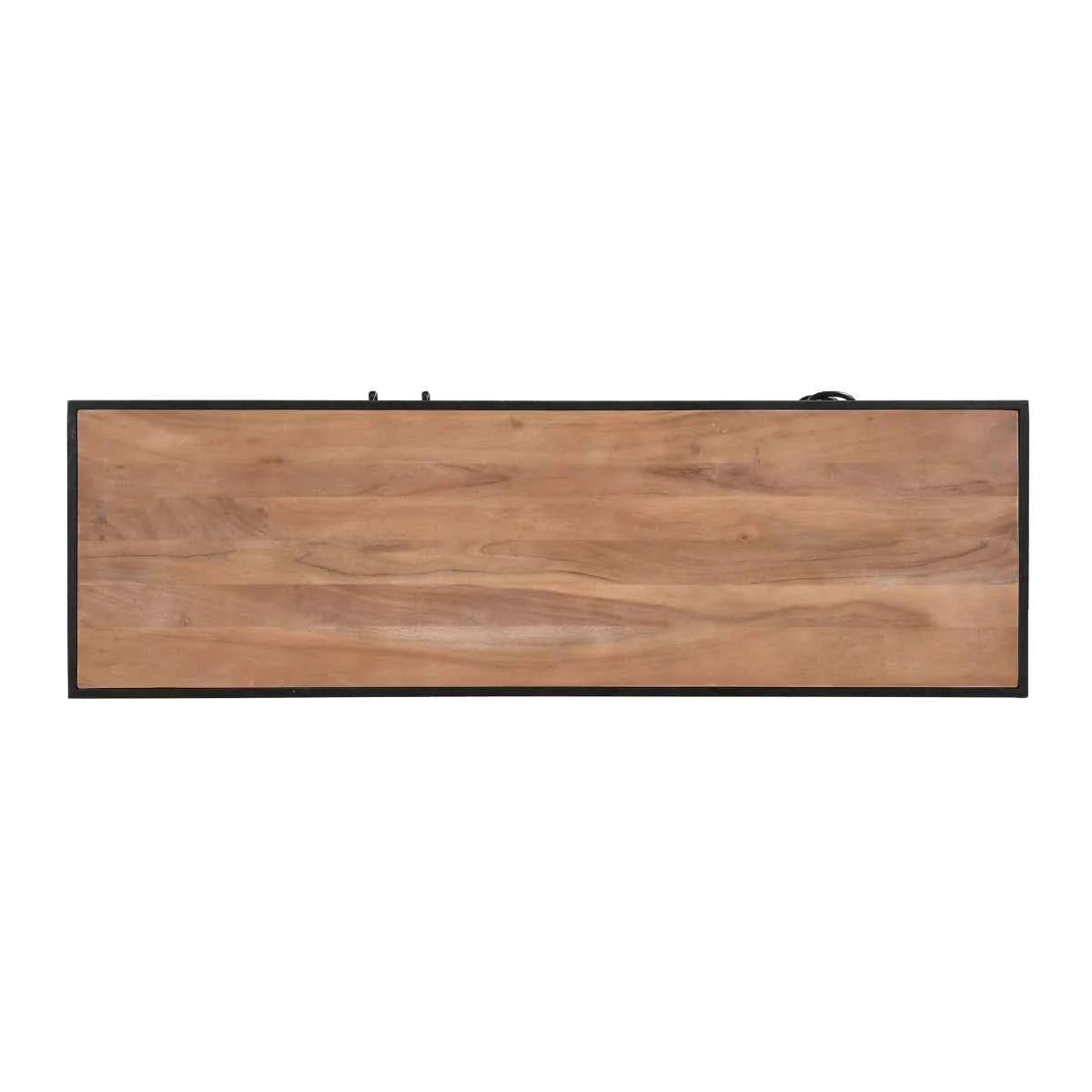 Briventa Rustic Wooden Sideboard with Black Metal Frame – back view | Oak & Loom Solid Wood Furniture