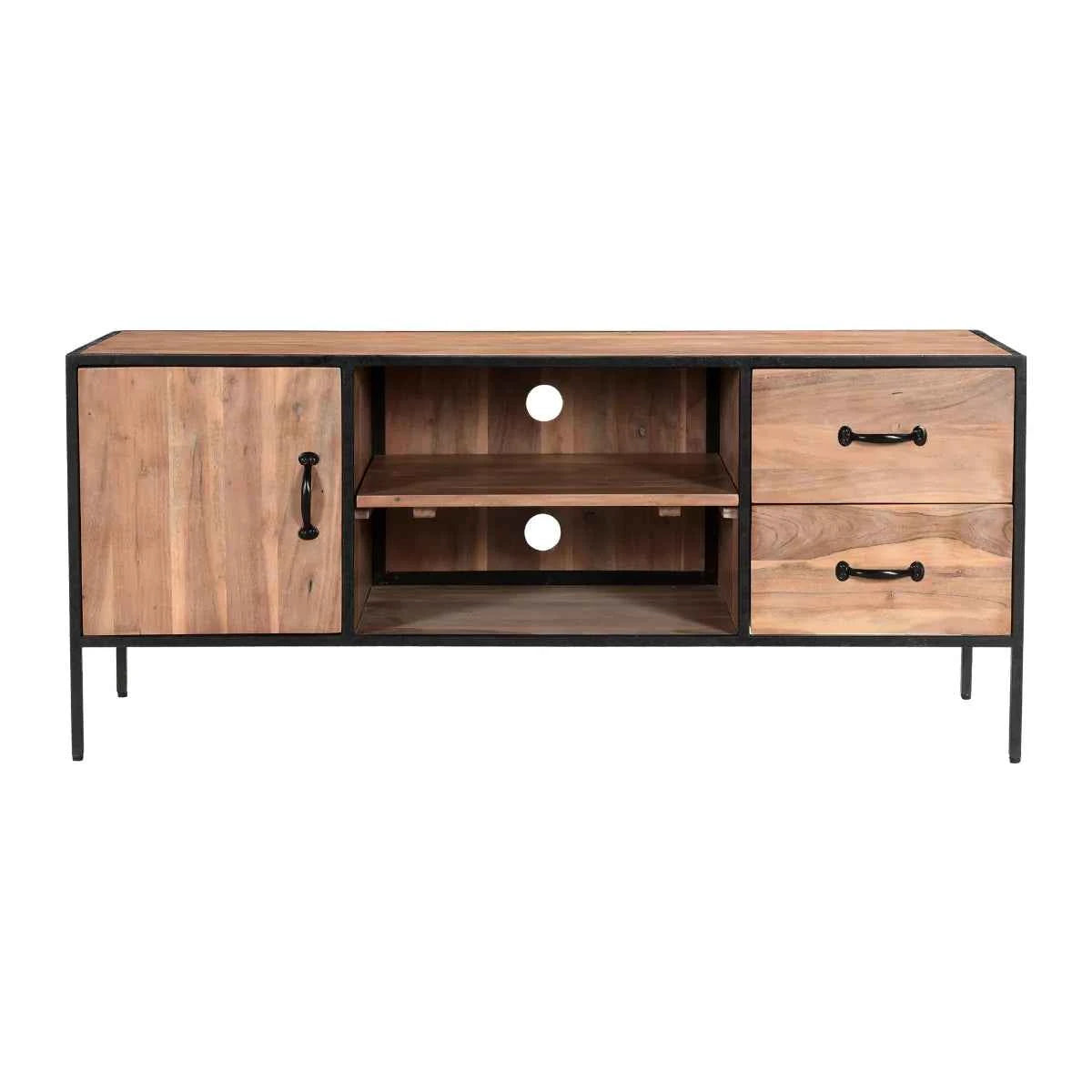 Briventa Solid Wood Rustic TV Unit with Storage