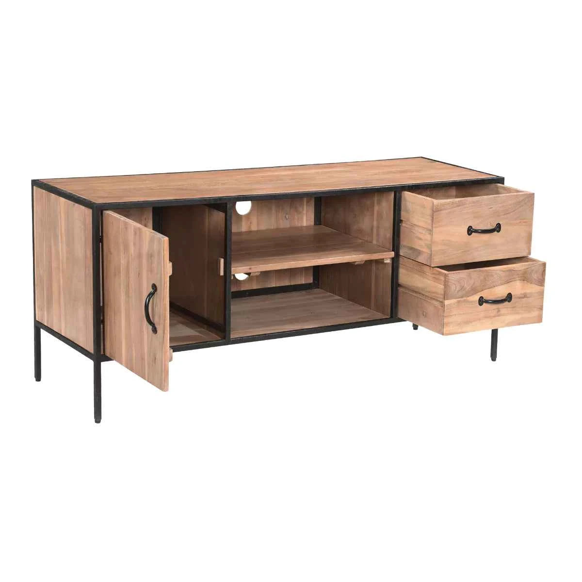 Briventa Solid Wood Rustic TV Unit with Storage