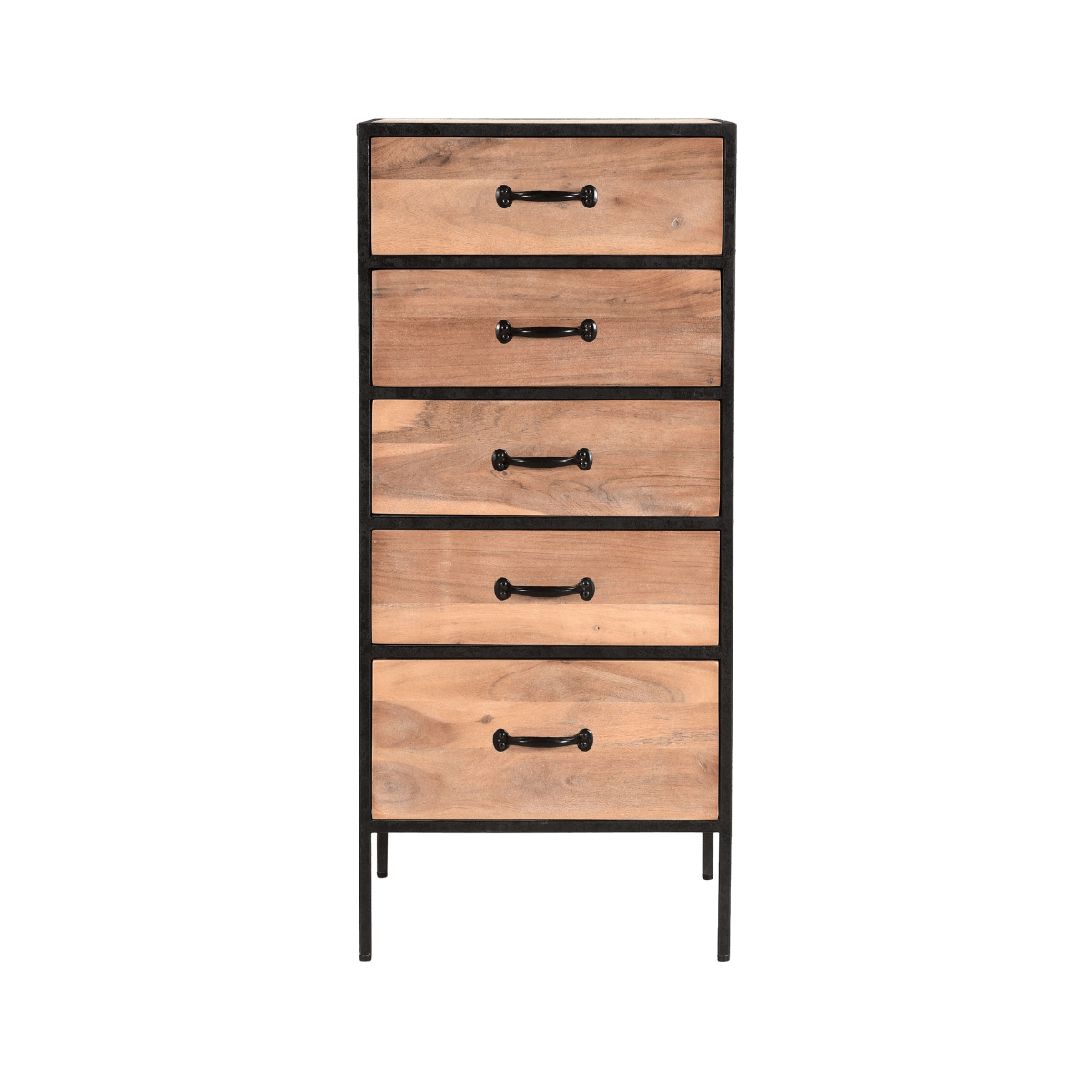 Briventa Rustic Solid Wood Tall 5 Drawer Chest