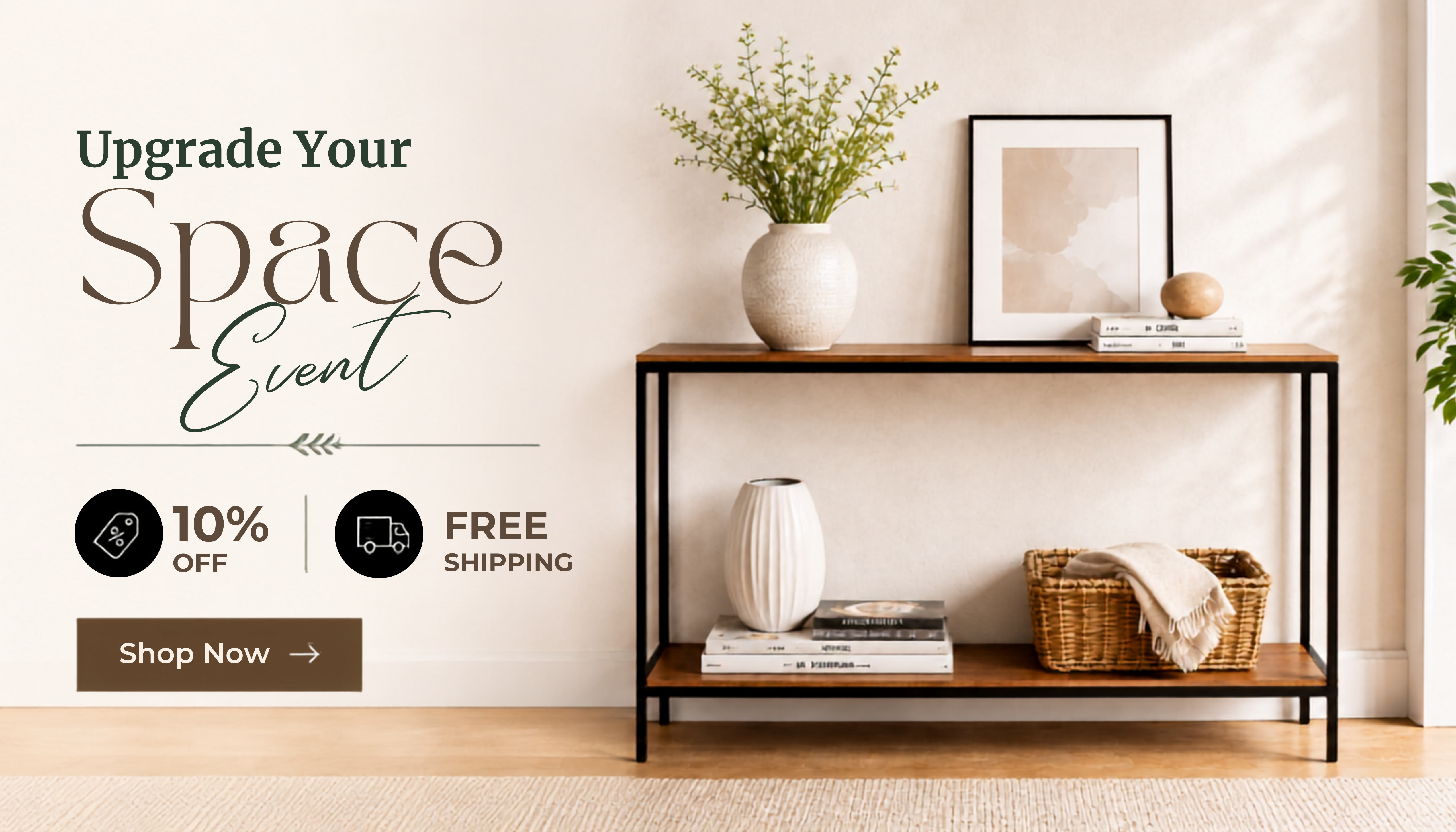 Briventa Rustic Solid Wood Console Table