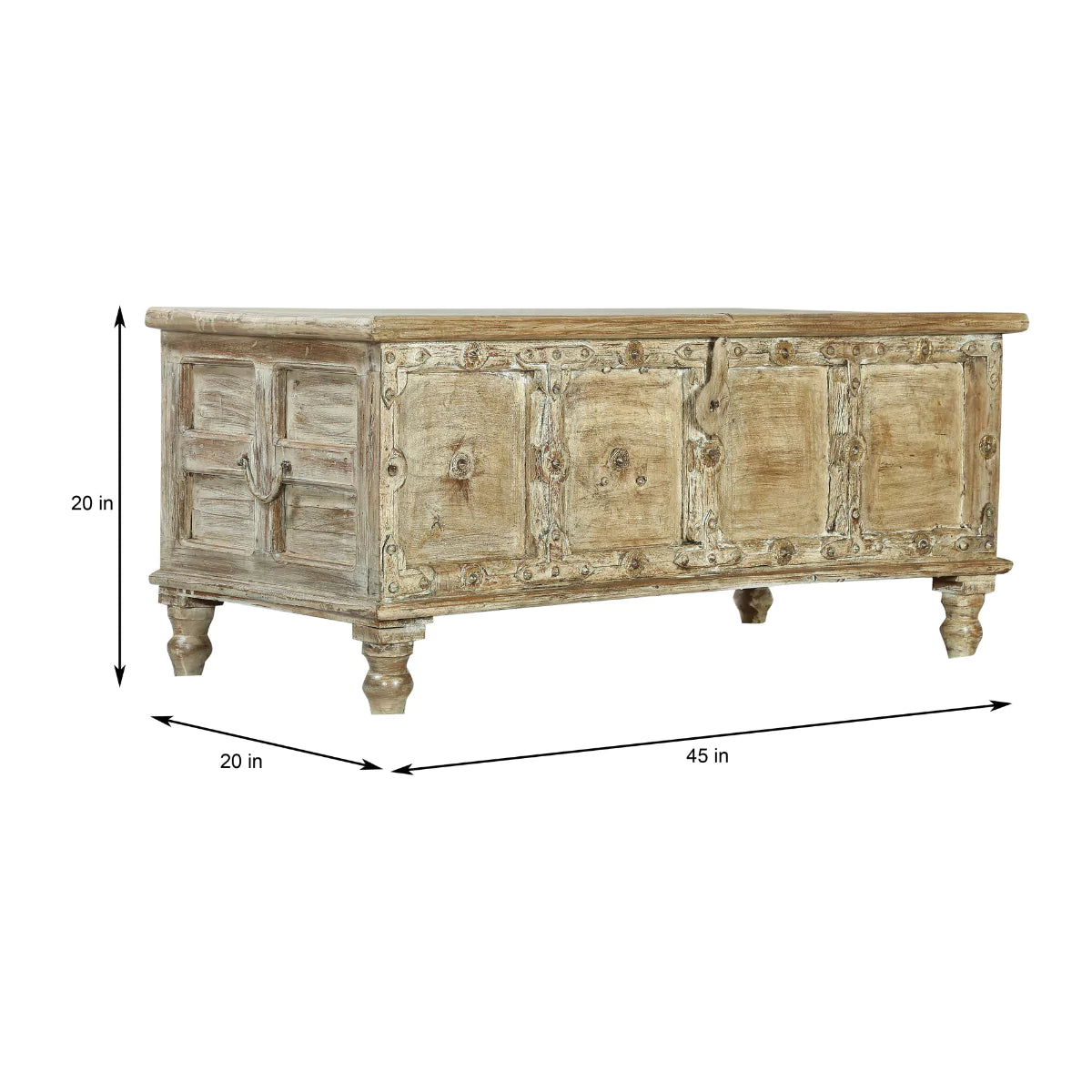 Camden Ridge Rustic Distressed Vintage Wooden Trunk Storage Box