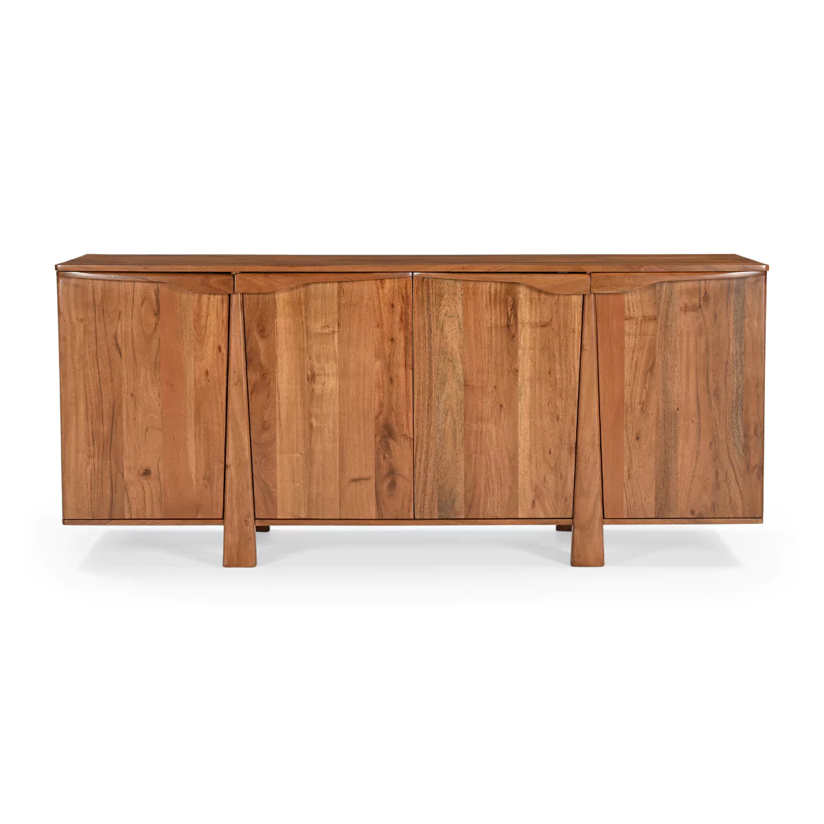 Cirevana Mid-Century 4-Door Large Wooden Sideboard - Front View