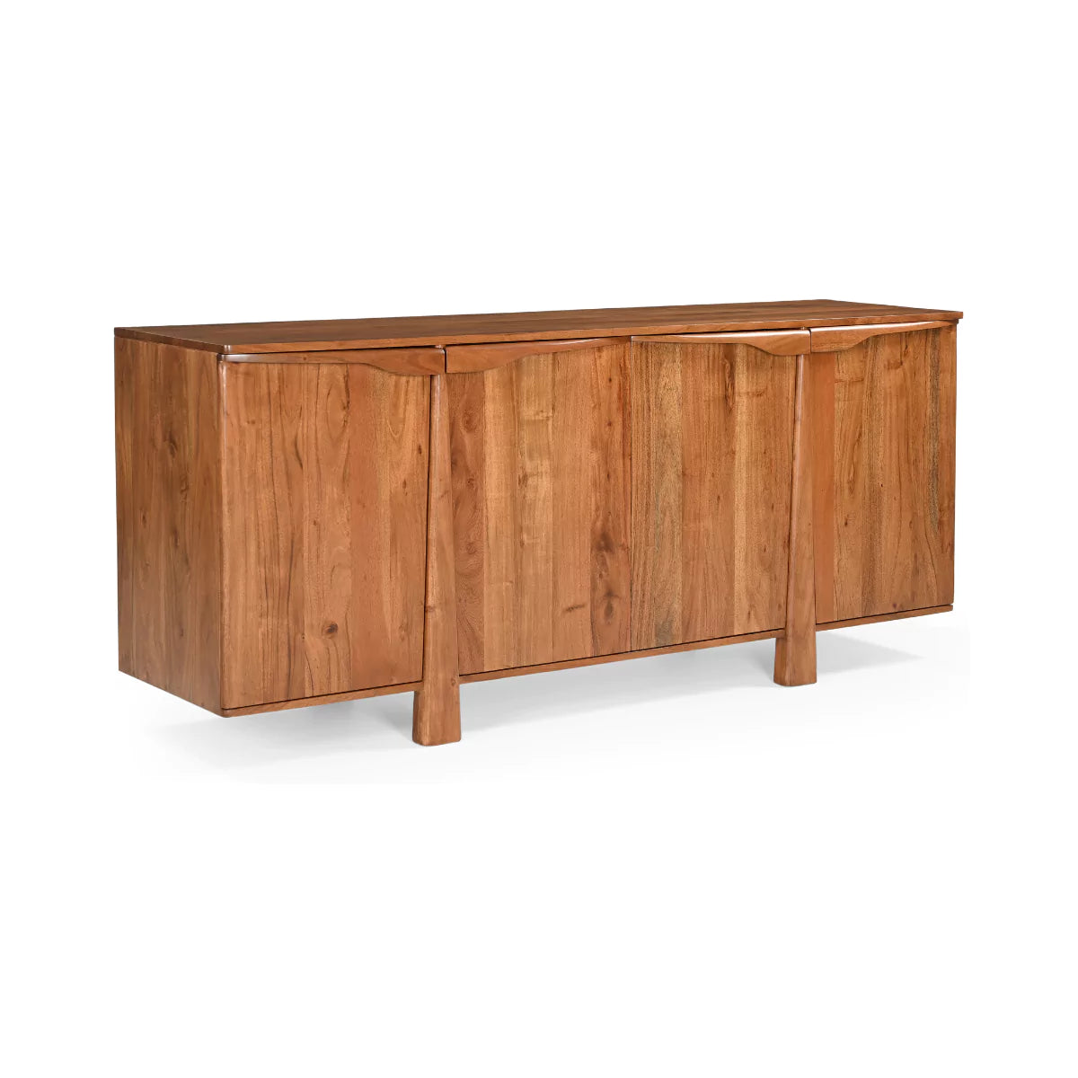 Cirevana Mid-Century 4-Door Large Wooden Sideboard - Isometric View.webp