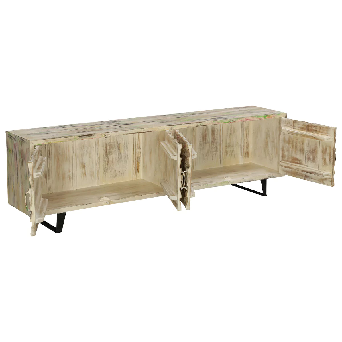 Long Island Two Tone Rustic Handcarved Media Console