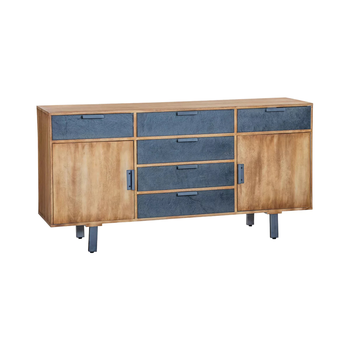 Mirevana Two-Tone Modern Solid Wood Sideboard - Isometric View