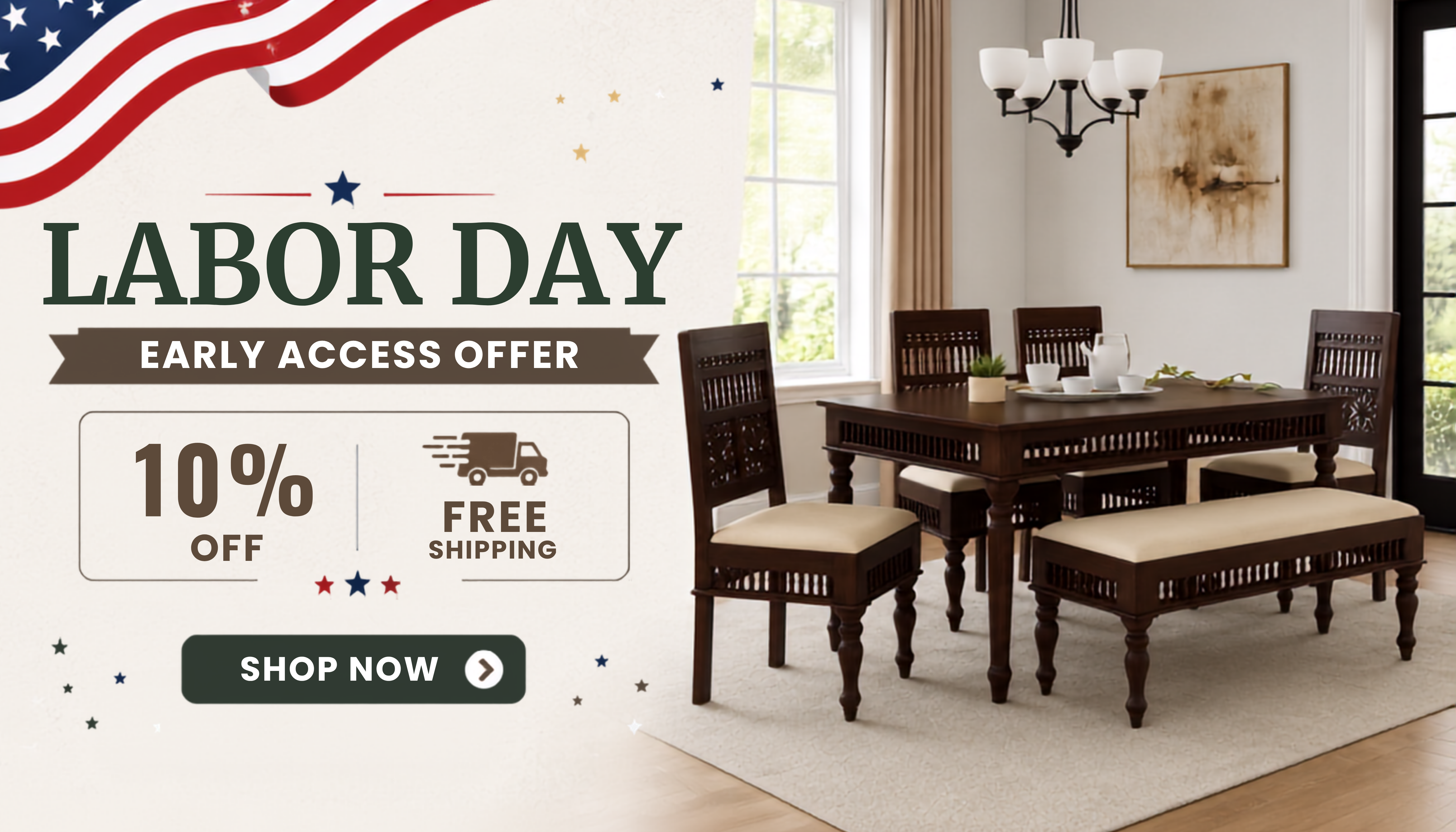 Noxen Carved Solid Wood Dining Set
