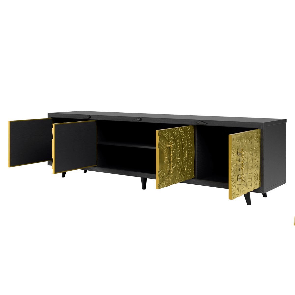 Olympia Brass 4 Door Media Console