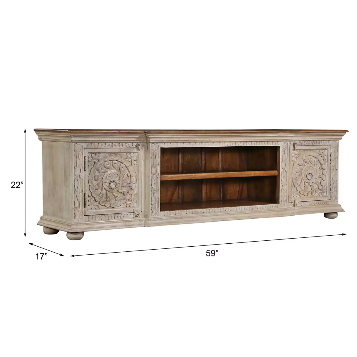 Orlando Solid Wood Rustic 2 Door Media Console