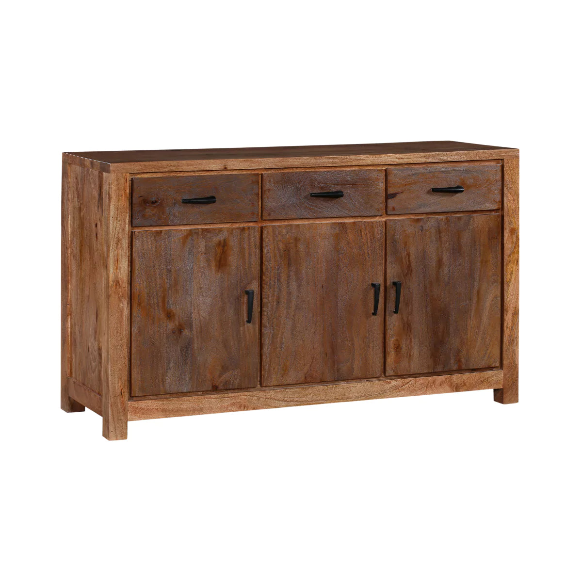 Orvencia Brown Solid Rustic Wood Sideboard - Isometric View