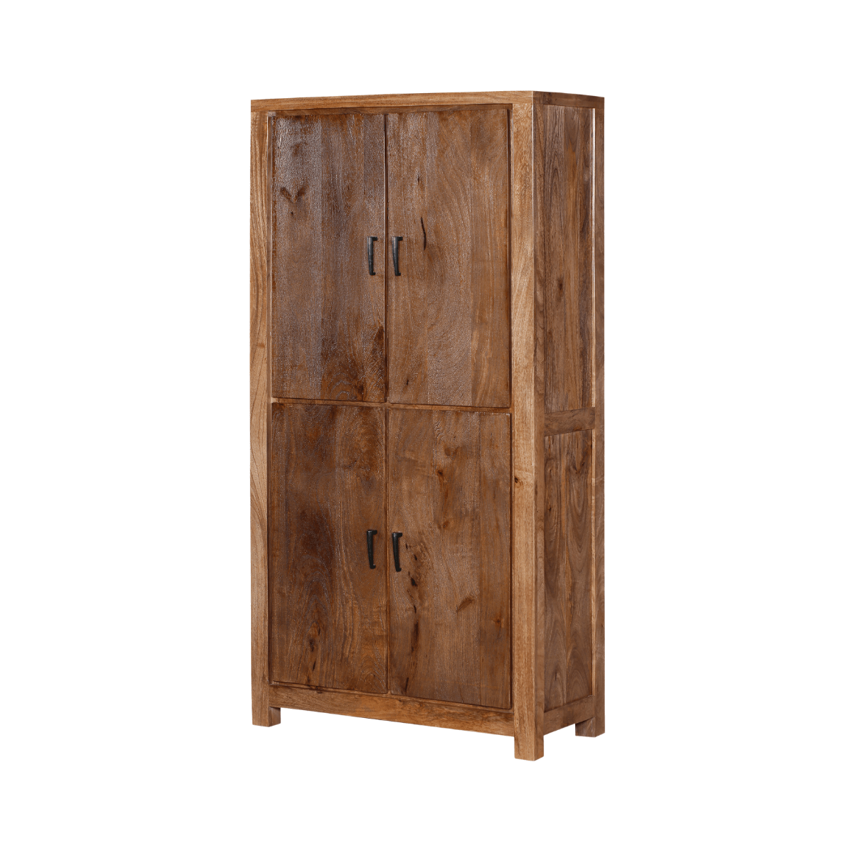 Orvencia Rustic Solid Wood 4 Door Wardrobe