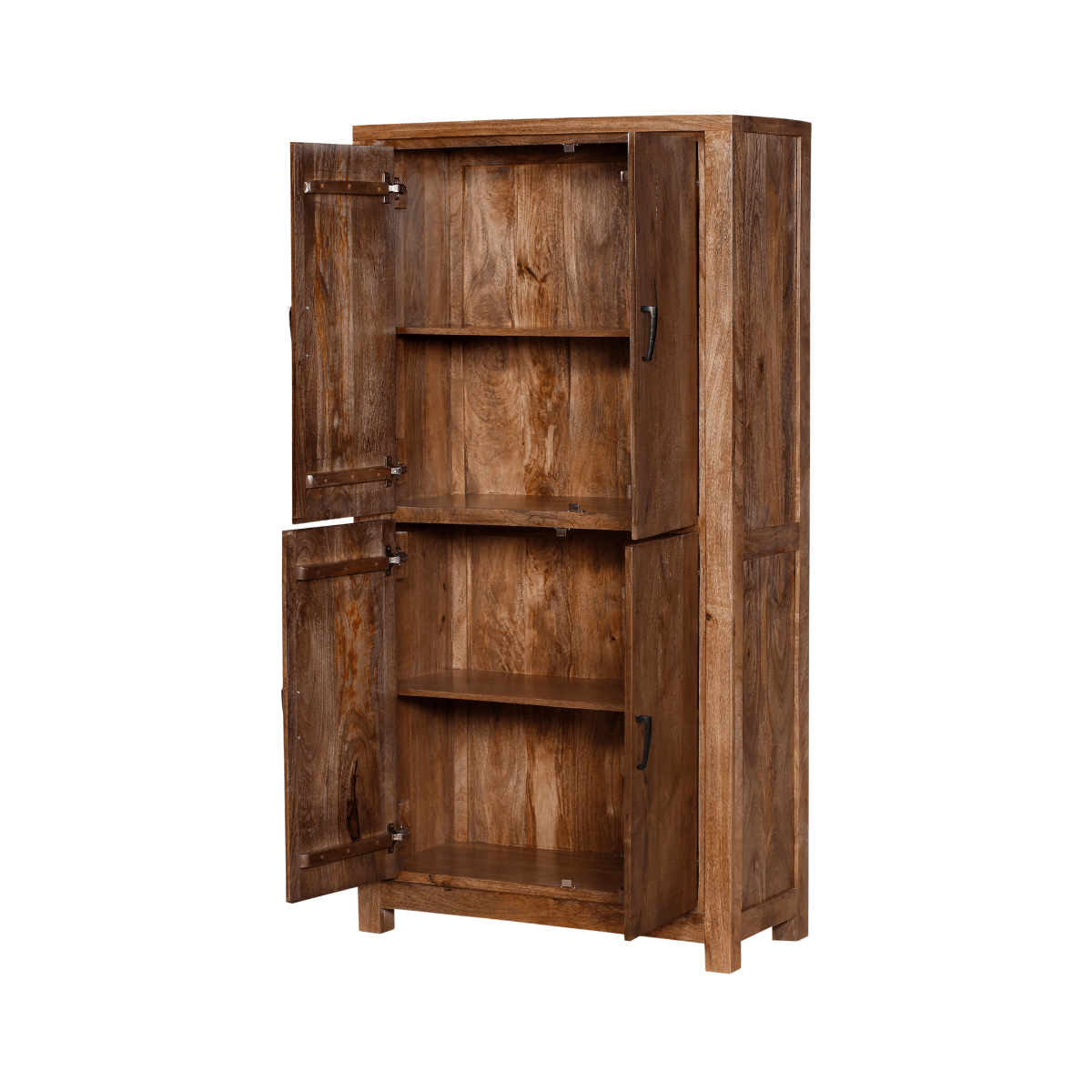 Orvencia Rustic Solid Wood 4 Door Wardrobe