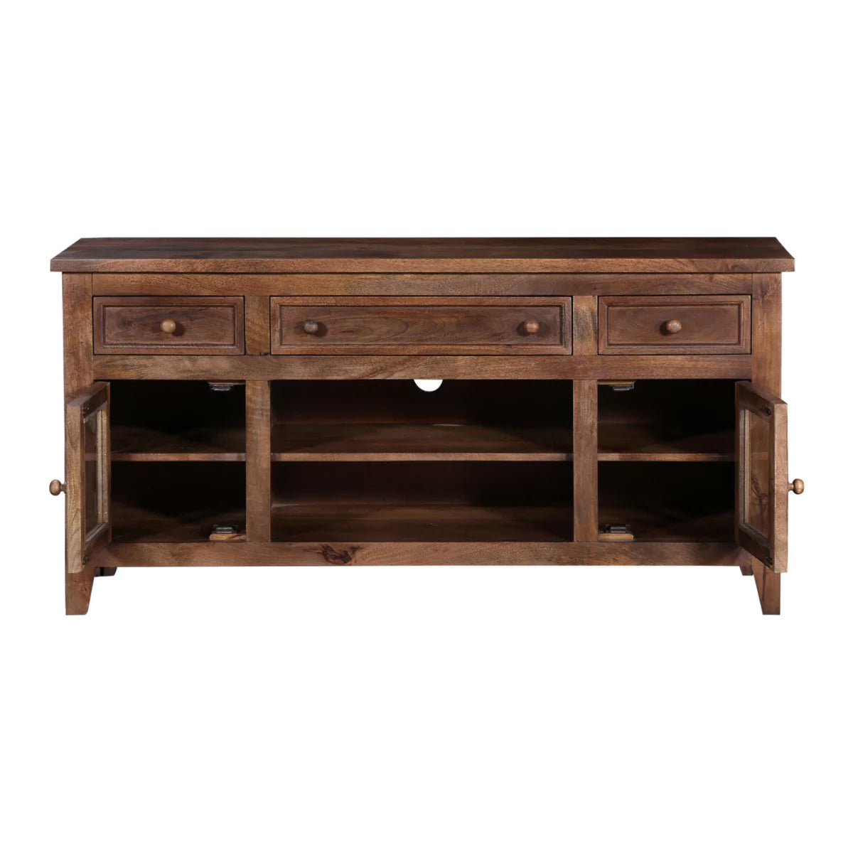 Sedona Rustic Solid Wood TV Cabinet in Teak Finish