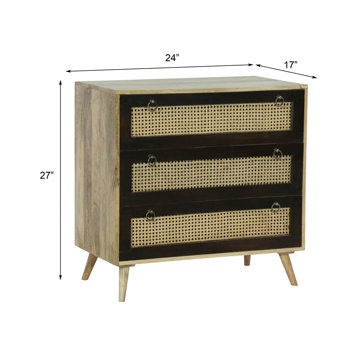 Spring Hill Dual Tone 3 Cane Drawer Nightstand