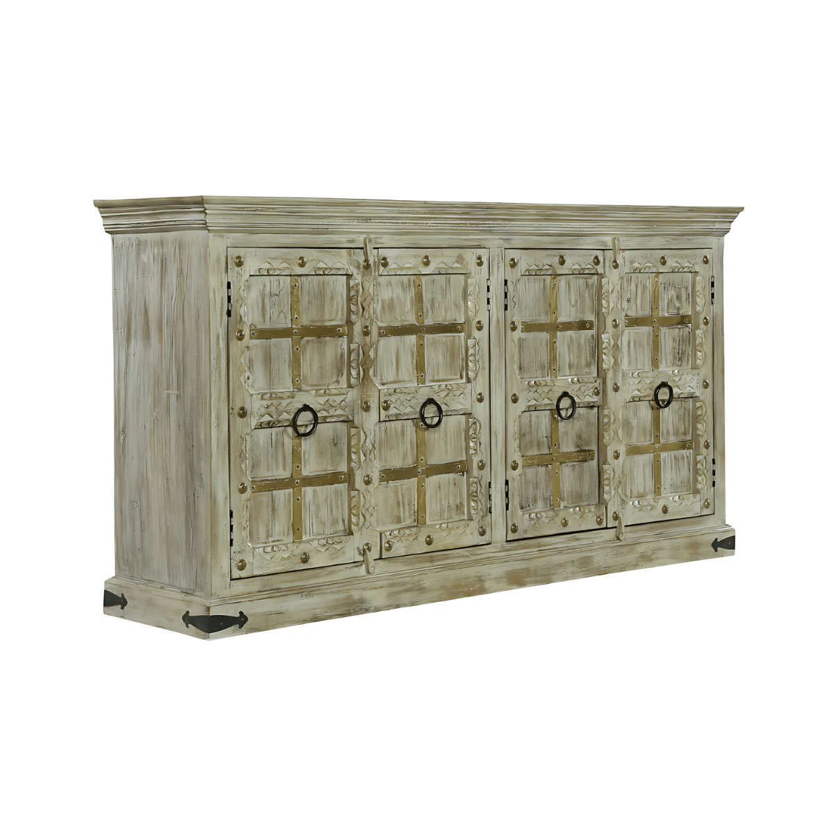 Taos Rustic Carved Wooden Sideboard