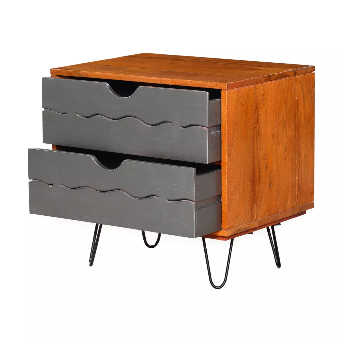 Vexlore Solid Wood Bedside Table with Drawers