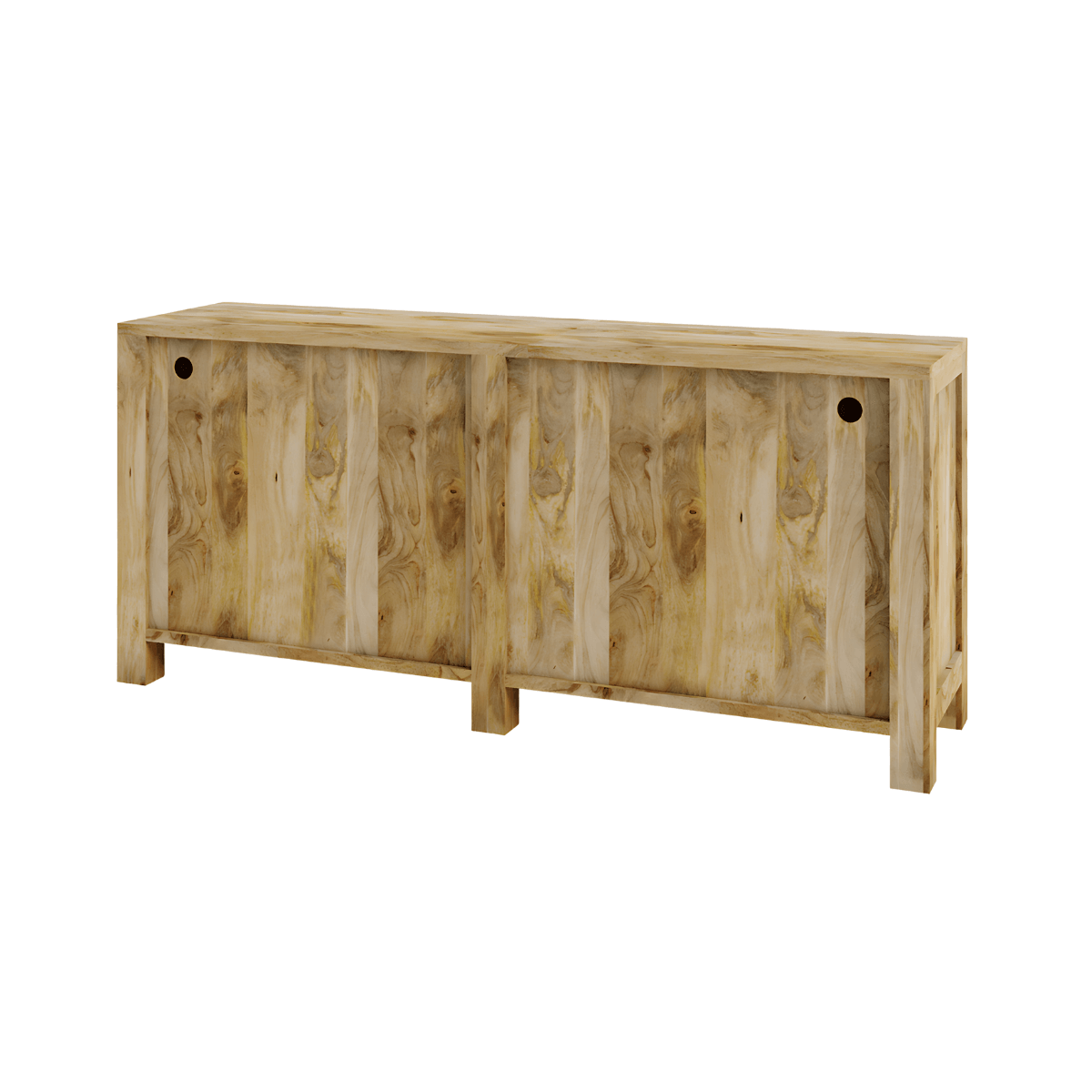 Aberdeen 4 Door Rattan Sideboard – view 4 | Oak & Loom Solid Wood Furniture