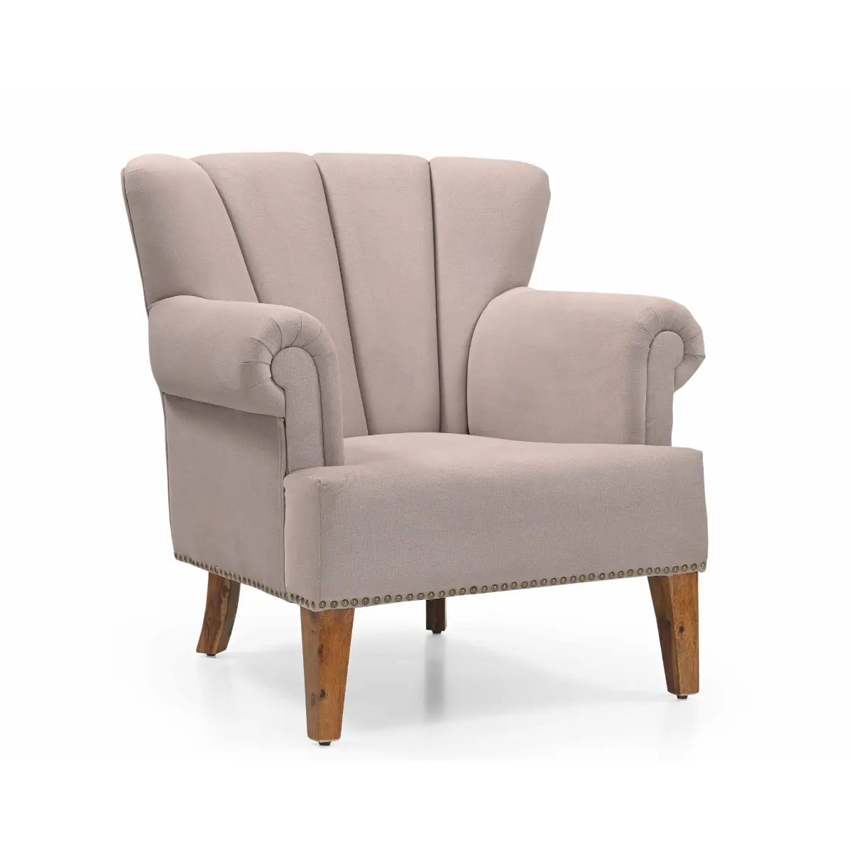 Brindale Modern Wingback Accent Chair, Angled View, White Backround