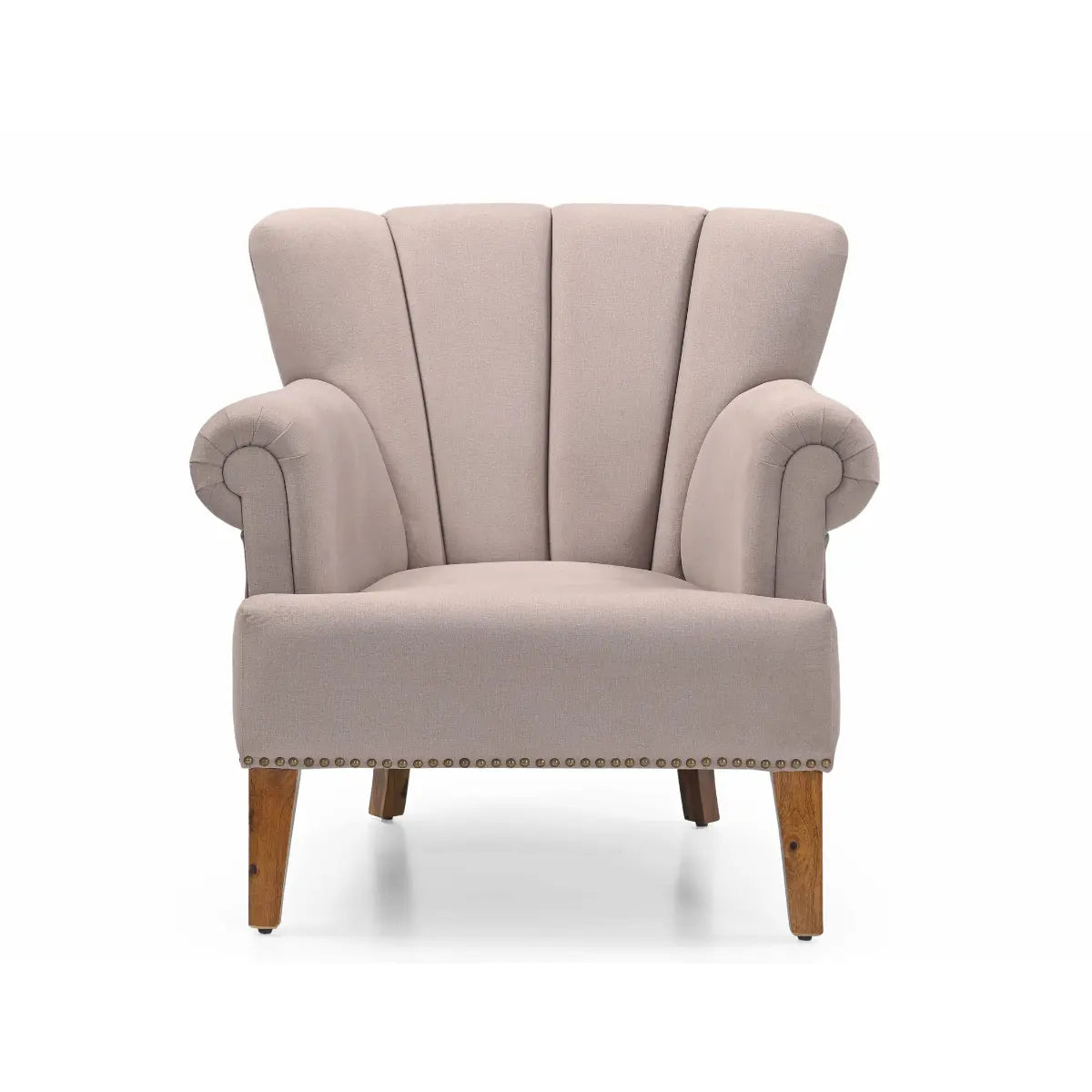 Brindale Modern Wingback Accent Chair, Front View, White Backround