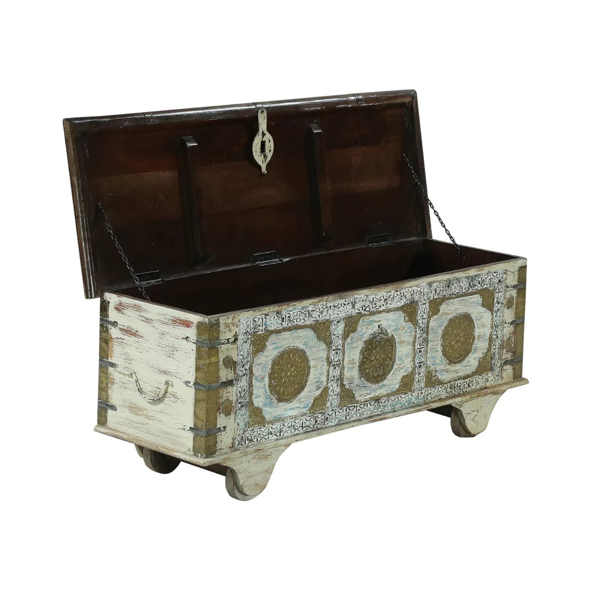 Charleston Rustic Vintage Handcrafted Large Distressed Wooden Trunk