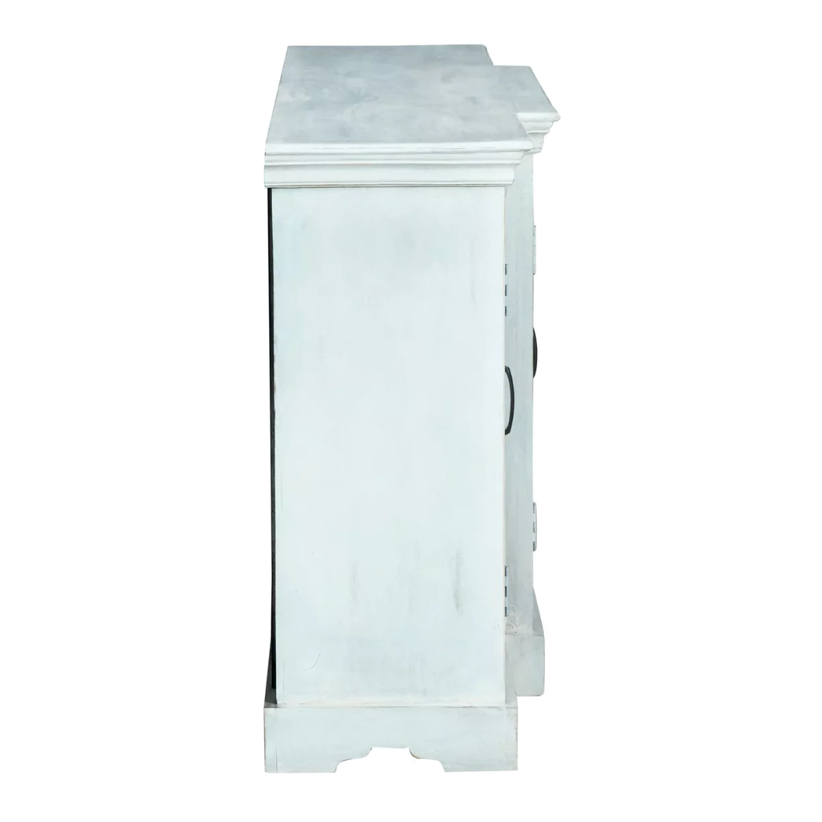 Sonoma White 4 Door Wooden Sideboard Distressed – detail view | Oak & Loom Solid Wood Furniture