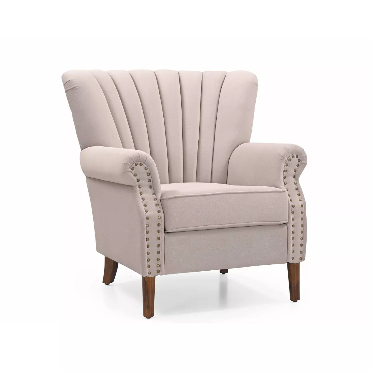 Velmora Fluted-Back Nailhead Accent Chair