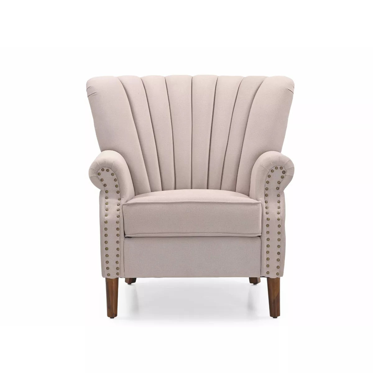 Velmora Fluted-Back Nailhead Accent Chair