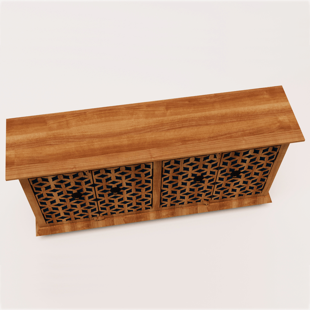 Vernado Rustic Wood 4-Door Sideboard – side view | Oak & Loom Solid Wood Furniture