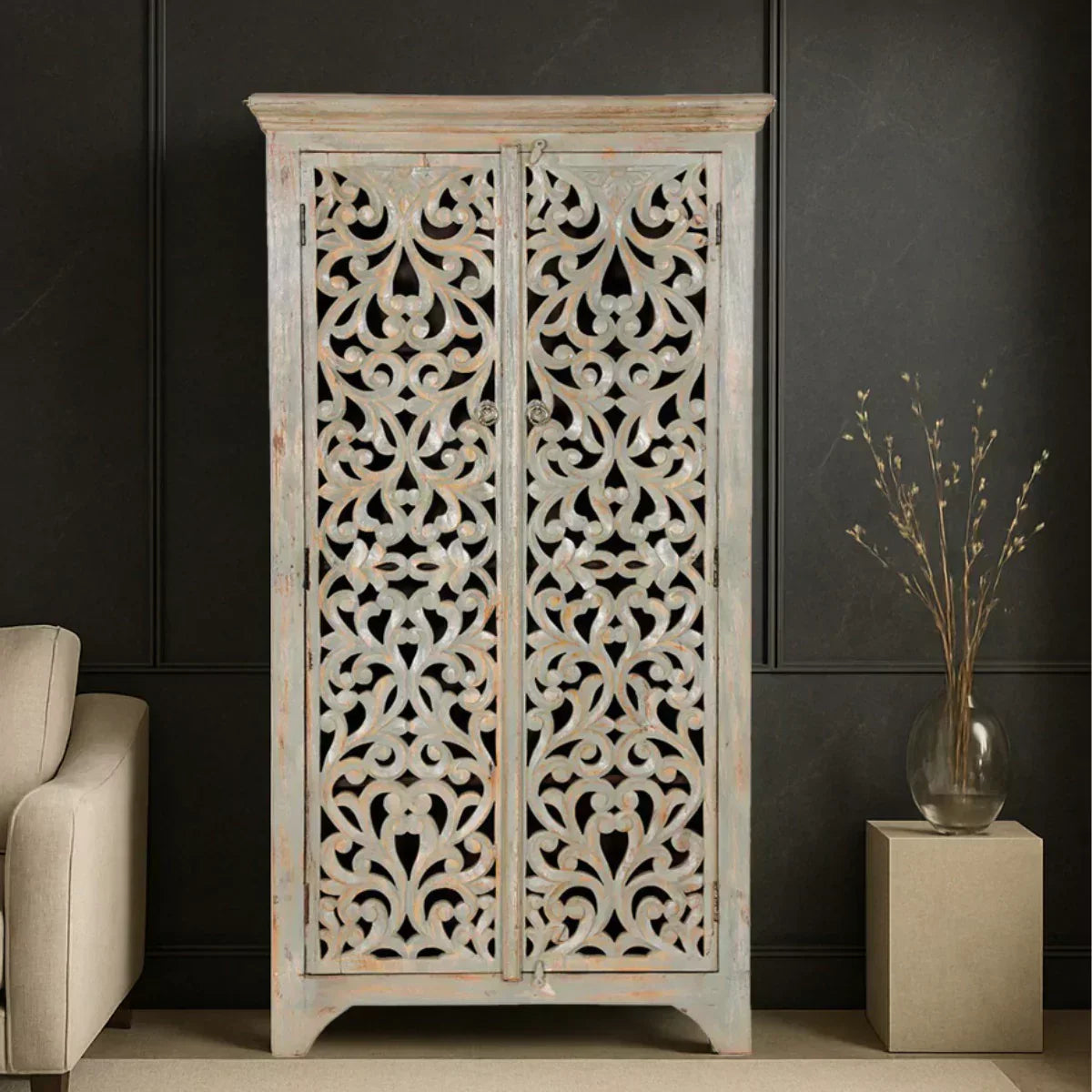 Solid Wood Armoire vs Built-in Closet — Oak & Loom Eldridge Hand-Carved Armoire for US Bedrooms