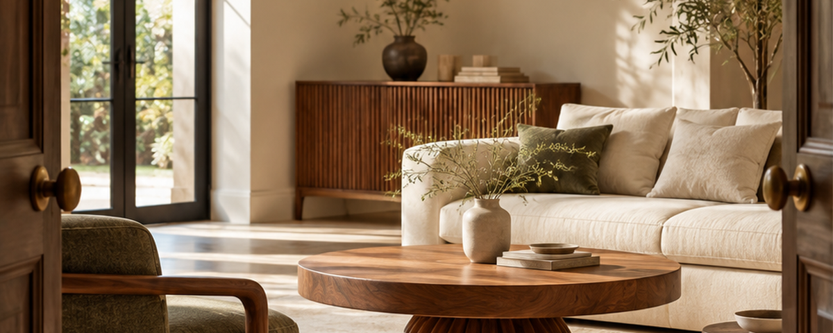 Living Room With a Clear Furniture Focal Point From The Doorway