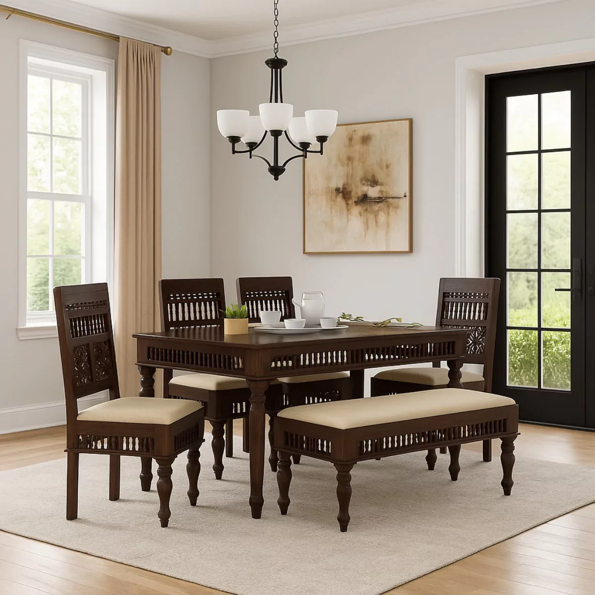 solid wood dining table bringing warmth and long-lasting quality to a complete home