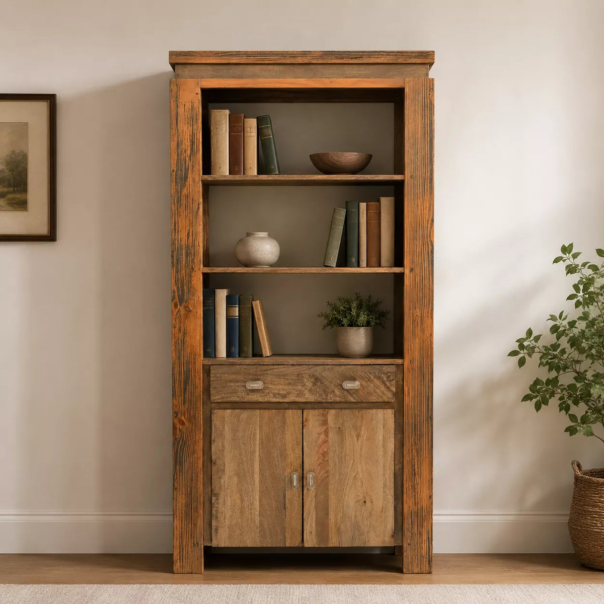 solid wood bookcase