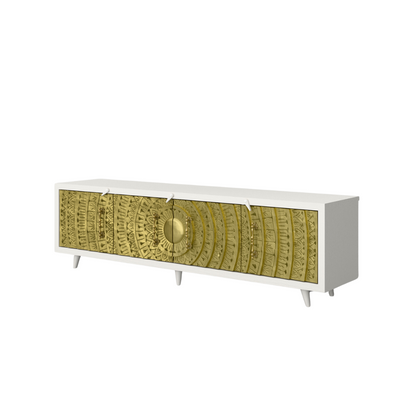Olympia Brass 4 Door Media Console