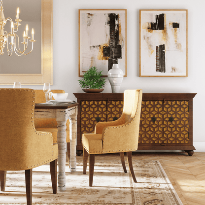 Vernado Rustic Wood 4-Door Sideboard