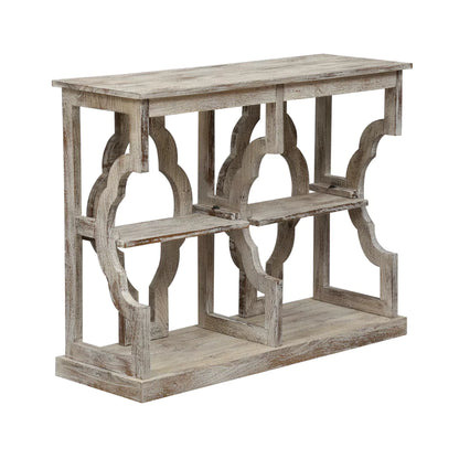 Astoria Rustic Vintage Open Console Table in Distressed Finish