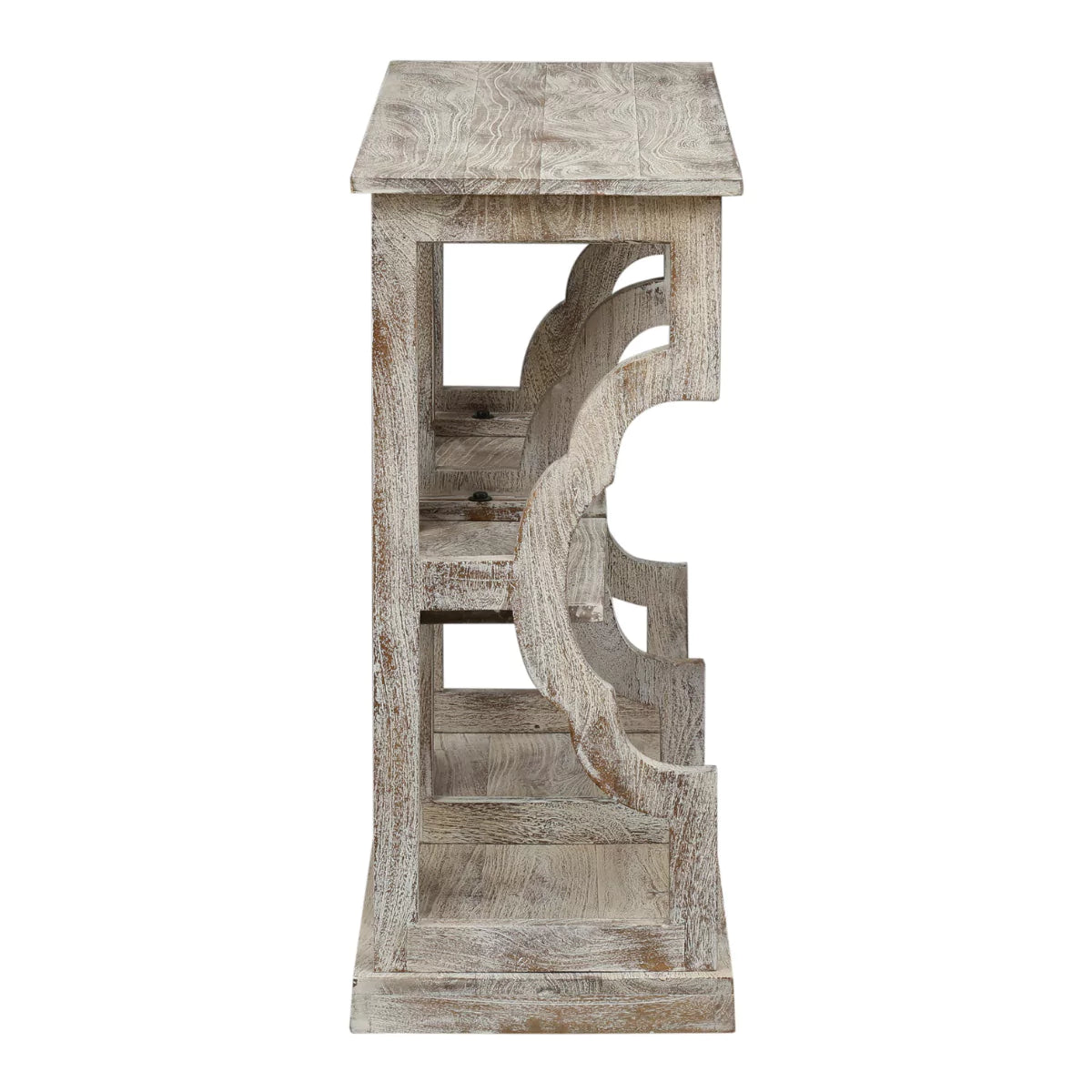 Astoria Rustic Vintage Open Console Table in Distressed Finish