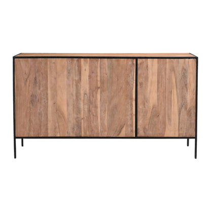 Briventa Rustic Wooden Sideboard with Black Metal Frame - Back View