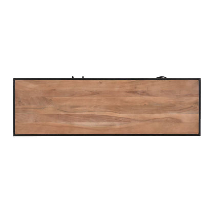 Briventa Rustic Wooden Sideboard with Black Metal Frame - Top View