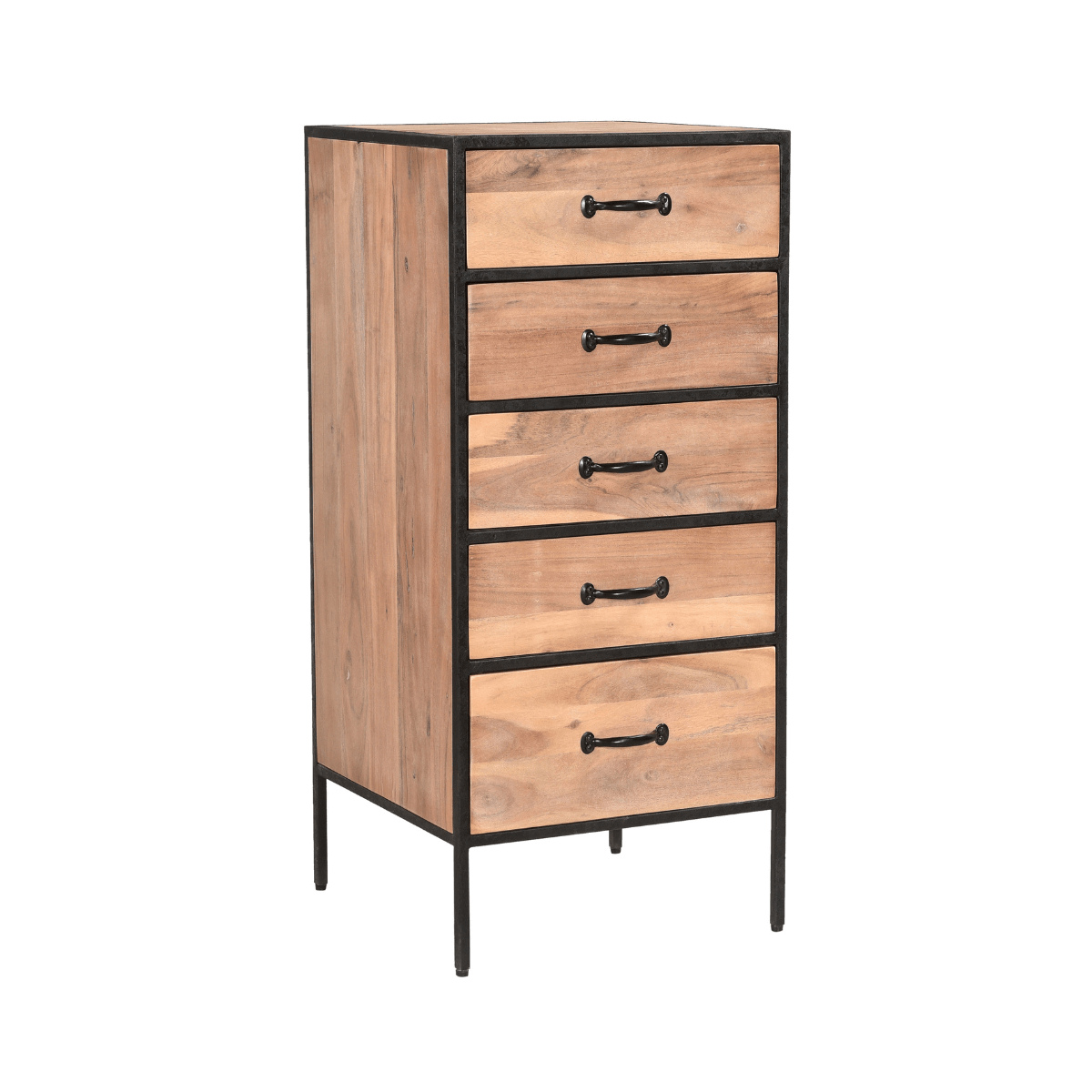 Briventa Rustic Solid Wood Tall 5 Drawer Chest