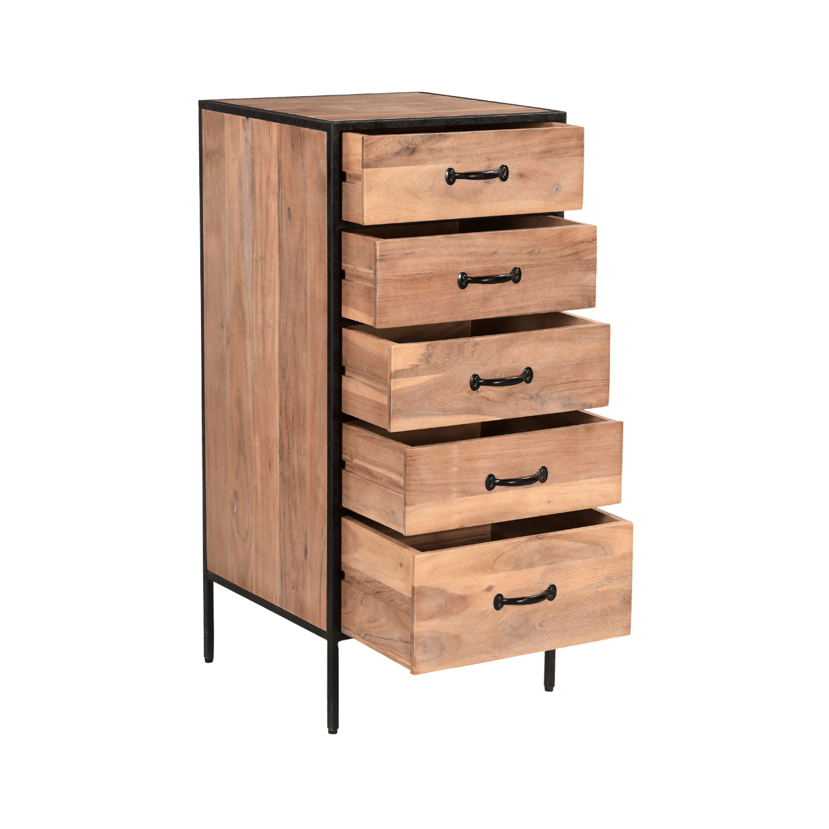 Briventa Rustic Solid Wood Tall 5 Drawer Chest