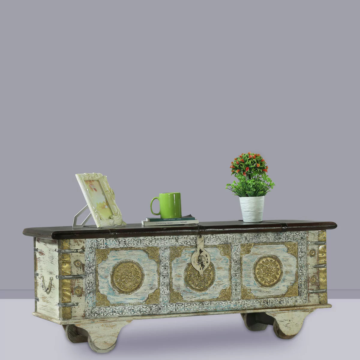 Charleston Rustic Vintage Handcrafted Large Distressed Wooden Trunk